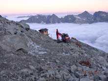 Jean-Marc Baz pelles araignées en montagne